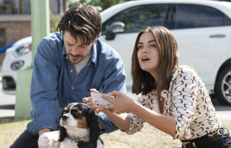 Grant Gustin and Lucy Hale in 'Puppy Love'