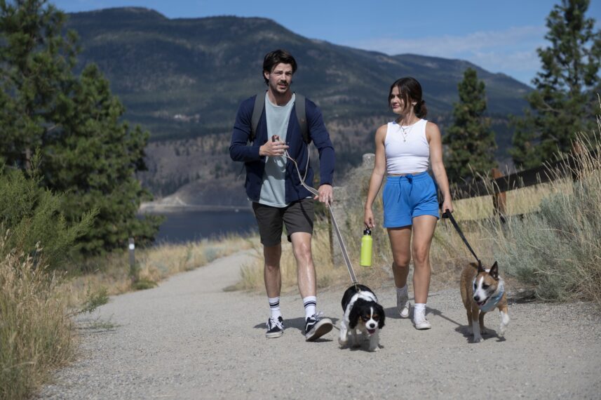 Grant Gustin and Lucy Hale in 'Puppy Love'