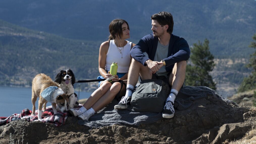 Lucy Hale and Grant Gustin in 'Puppy Love' on Amazon Freevee
