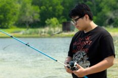 Lane Factor fishing in 'Reservation Dogs' Season 3