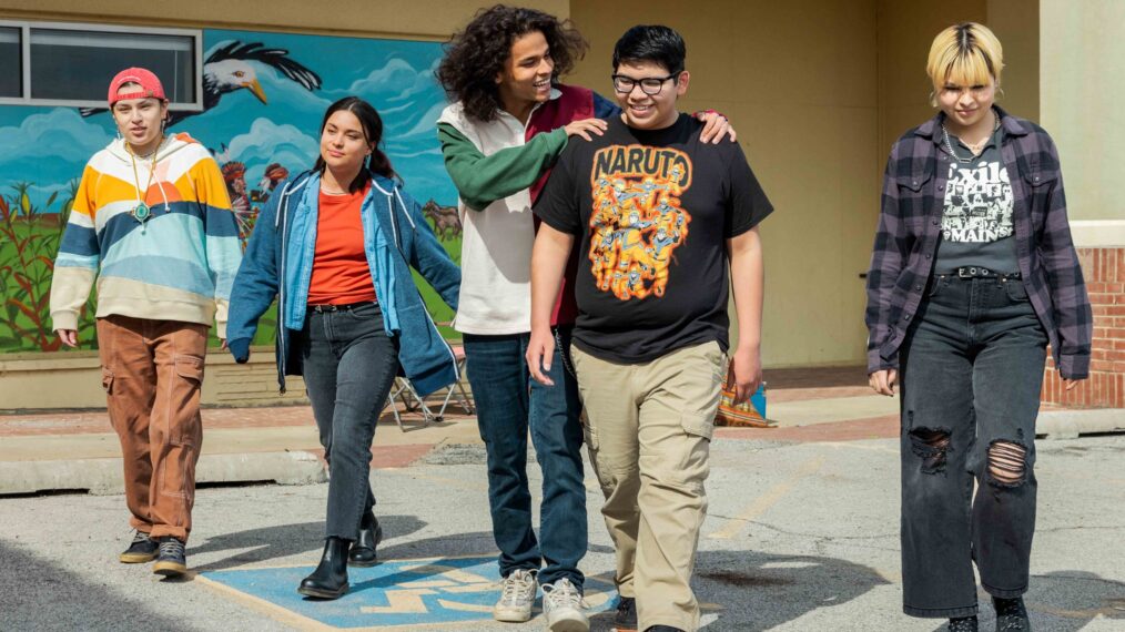 Paulina Alexis, Devery Jacobs, D'Pharaoh Woon-A-Tai, Lane Factor, and Elva Guerra in 'Reservation Dogs' Season 3