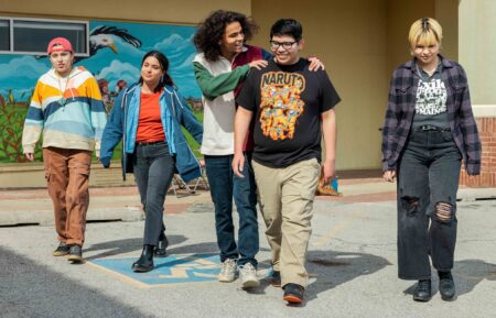 Paulina Alexis, Devery Jacobs, D'Pharaoh Woon-A-Tai, Lane Factor, and Elva Guerra in 'Reservation Dogs' Season 3