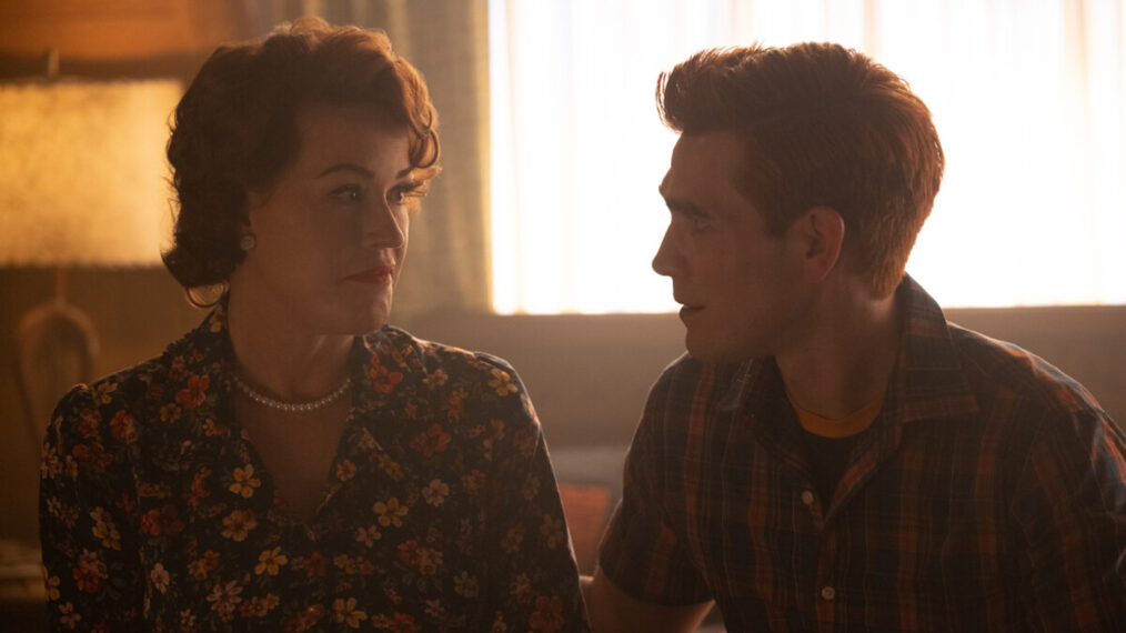 Molly Ringwald as Mary Andrews and KJ Apa as Archie Andrews in 'Riverdale'