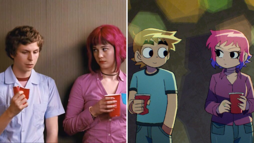 Michael Cera as Scott Pilgrim and Mary Elizabeth Winstead as Ramona Flowers in 'Scott Pilgrim vs. the World,' Scott Pilgrim and Ramona Flowers in 'Scott Pilgrim Takes Off'