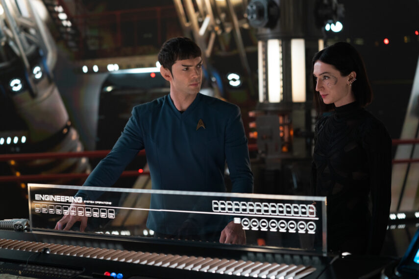 Ethan Peck and Jesse James Keitel in 'Star Trek: Strange New Worlds'