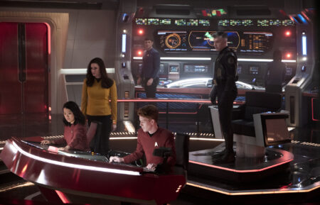 Rong Fu, Rebecca Romijn, Ethan Peck, and Anson Mount in 'Star Trek: Strange New Worlds'