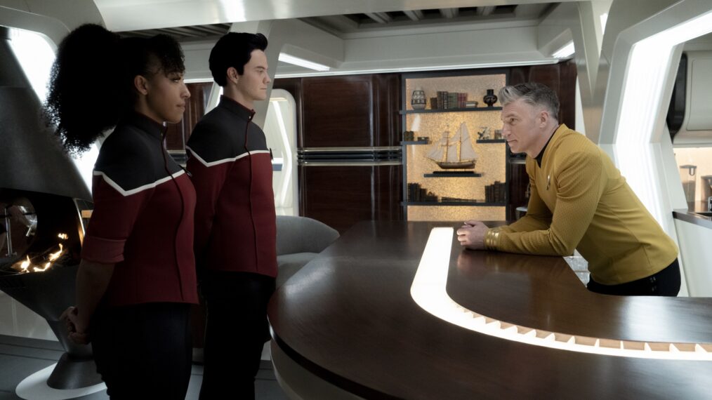 Tawny Newsome, Jack Quaid, and Anson Mount in 'Star Trek: Strange New Worlds'