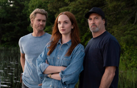 Chad Michael Murray, Morgan Kohan, and Scott Patterson in 'Sullivan's Crossing'
