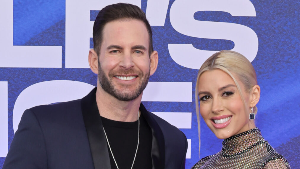 Tarek El Moussa and Heather Rae El Moussa attends the 2022 People's Choice Awards at Barker Hangar on December 06, 2022 in Santa Monica, California