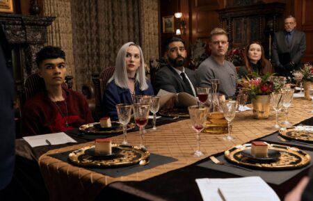 Sauriyan Sapkota, Kate Siegel, Rahul Kohli, Matt Biedel, Samantha Sloyan, and Mark Hamill in 'The Fall of the House of Usher.'