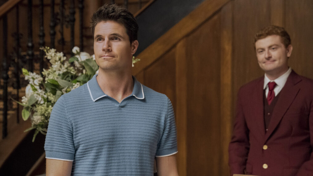 Robbie Amell and Owen Daniels in 'Upload'