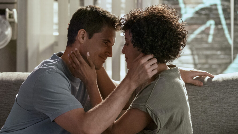 Robbie Amell and Andy Allo in 'Upload'