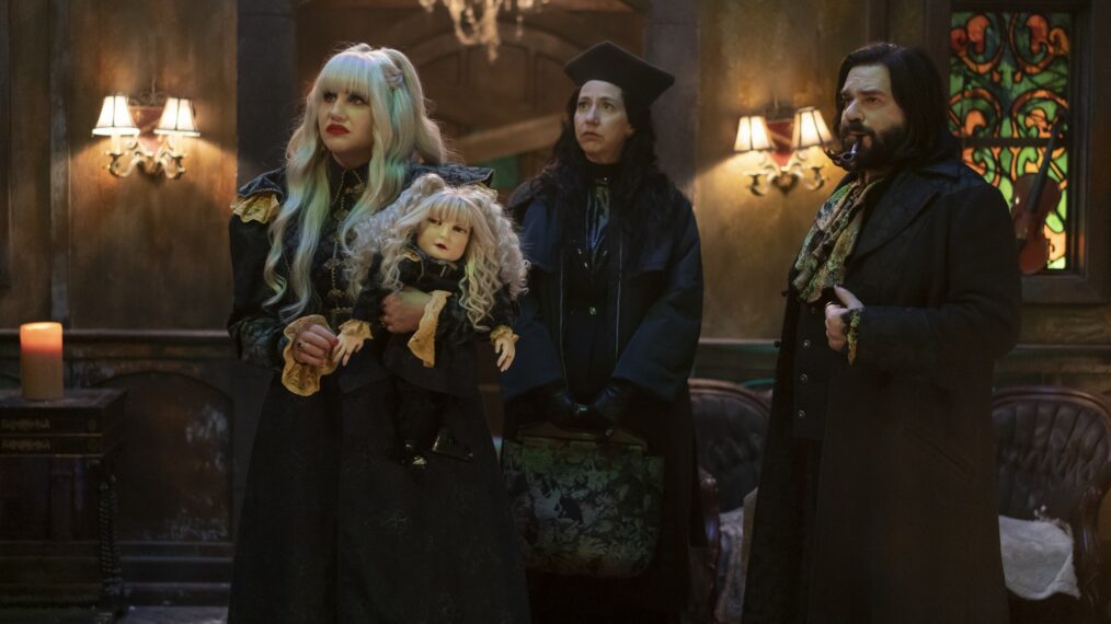 Natasia Demetriou, Kristen Schaal, and Matt Berry in 'What We Do in the Shadows' Season 5