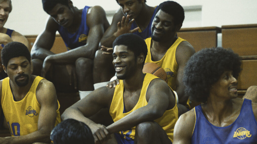 DeVaughn Nixon, Quincy Isaiah, Delante Desouza in 'Winning Time: The Rise of the Lakers Dynasty'