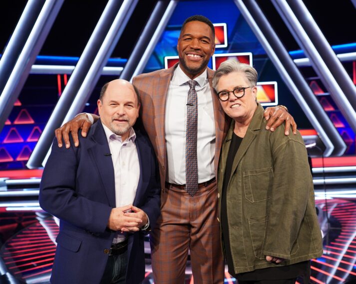 Jason Alexander, Michael Strahan, and Rosie O'Donnell' for 'The $100,00 Pyramid'