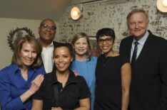 Erin Moriarty, Neeraj Khemlani, Anne-Marie Green, Judy Tygard, Jericka Duncan, and Peter Van Sant at the '48 Hours' 35th anniversary celebration