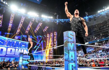 The Rock and Pat McAfee at SmackDown