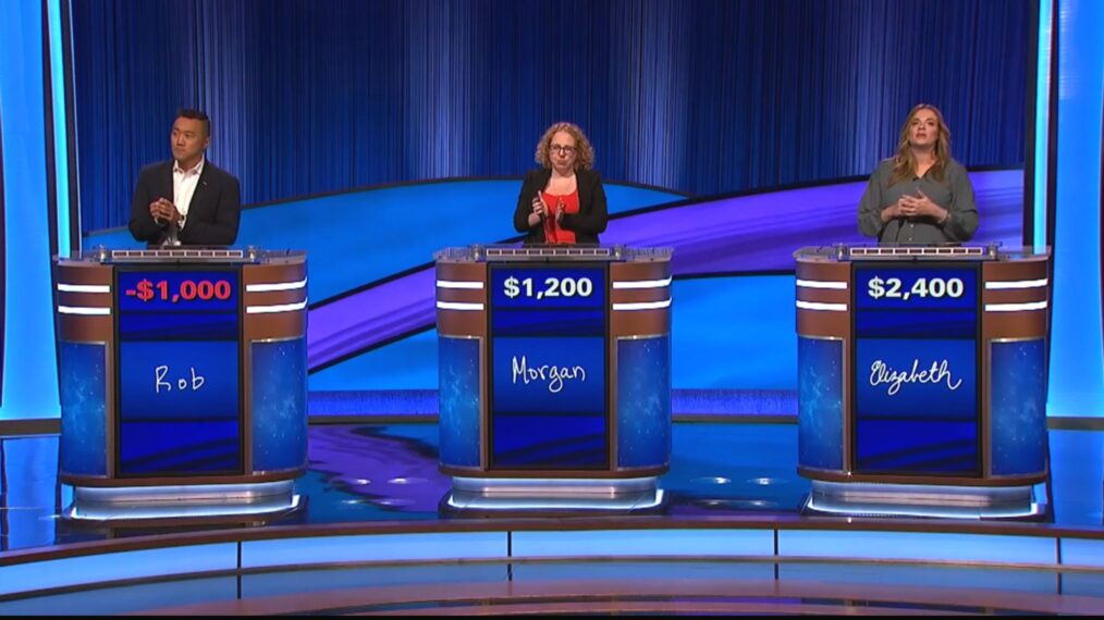 Jeopardy! Elizabeth Devereaux; Morgan Halvorsen, and Rob Kim,