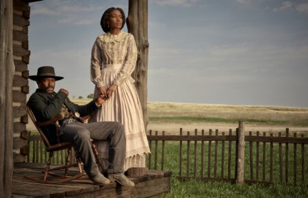 David Oyelowo as Bass Reeves and Lauren Banks as Jennie Reeves in Lawmen: Bass Reeves