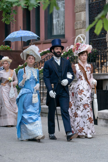 Taissa Farmiga, Carrie Coon, and Morgan Spector in 'The Gilded Age'