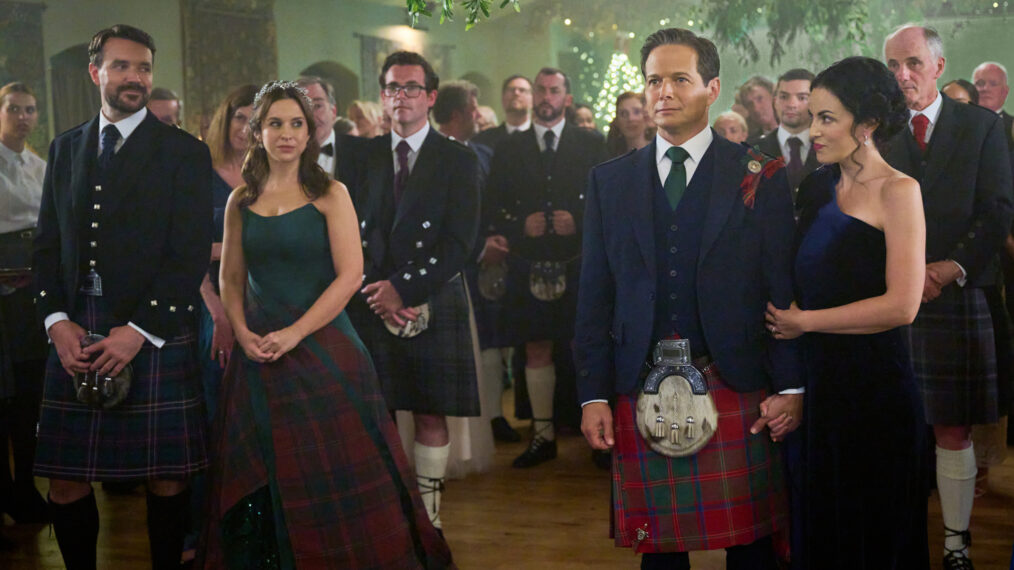 James Robinson, Lacey Chabert, Scott Wolf, and Kellie Blaise in 'A Merry Scottish Christmas'