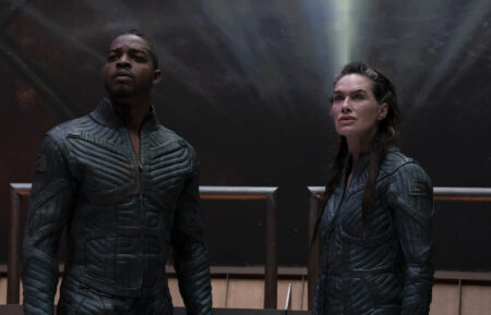 Stephan James and Lena Headey in 'Beacon 23'