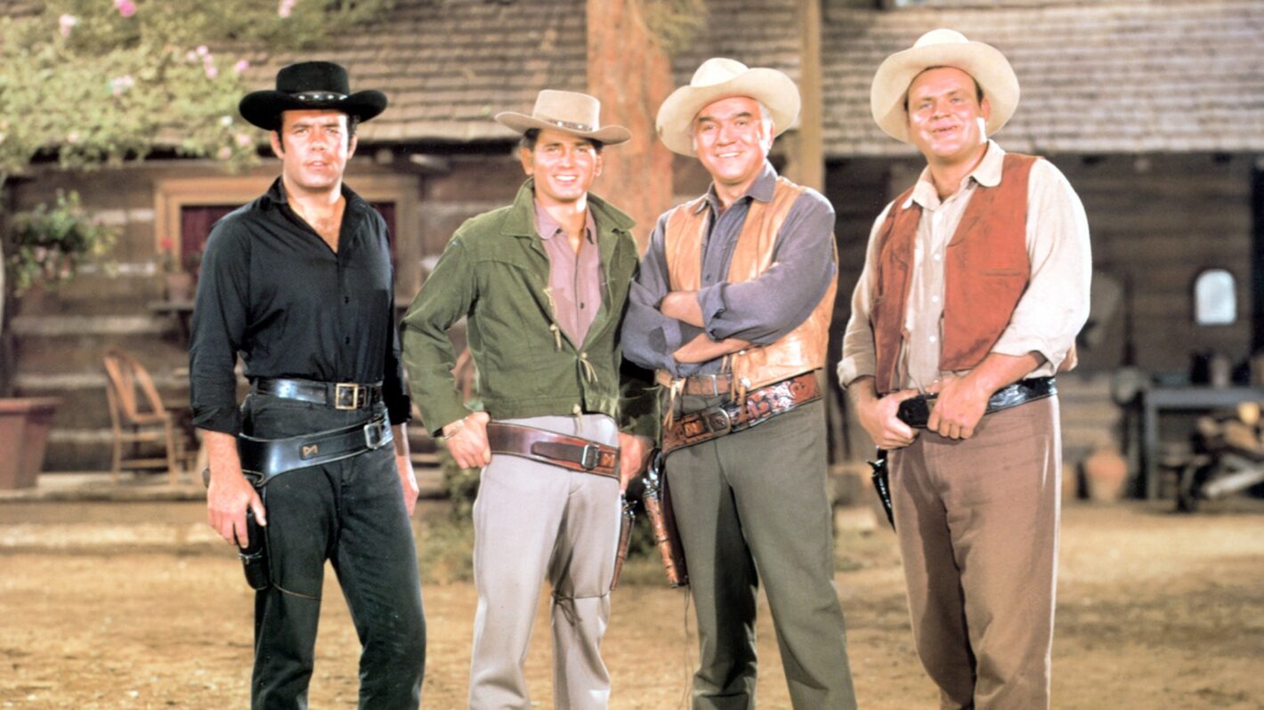 Pernell Roberts, Michael Landon, Lorne Greene, and Dan Blocker in 'Bonanza'