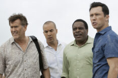 Bruce Campbell as Sam Axe, Coby Bell as Jesse Porter, Chad L. Coleman as Brady Pressman, and Jeffrey Donovan as Michael Westen in 'Burn Notice'