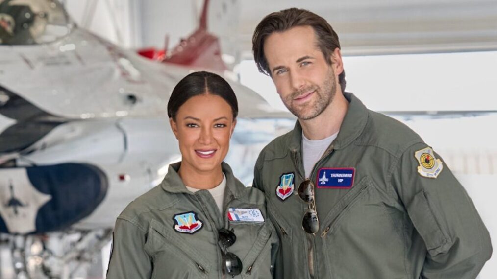 Heather Hemmess and Niall Matter in Hallmark's 'Come Fly With Me'