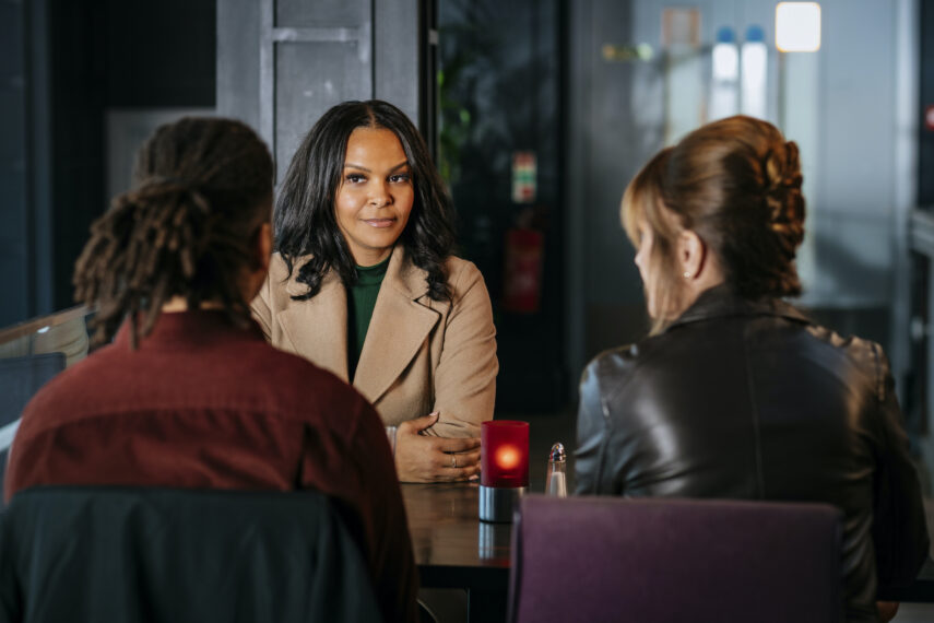 Rohan Nedd, Samantha Mumba, and Jane Seymour in 'Harry Wild'