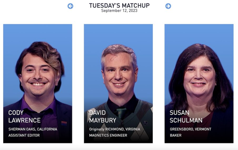 Jeopardy Second Chance Tuesday match up