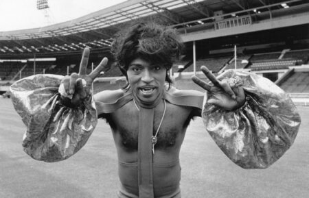 Little Richard at an empty Wembley Stadium on August 3, 1972.