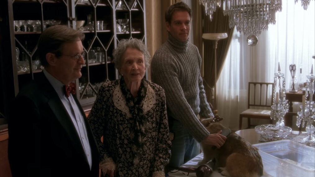 David McCallum, Nina Foch, and Michael Weatherly in 'NCIS'