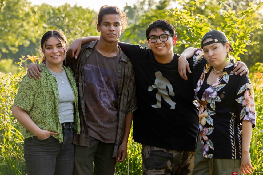 Devery Jacobs, D'Pharaoh Woon-A-Tai, Lane Factor, and Paulina Alexis in 'Reservation Dogs' Season 3