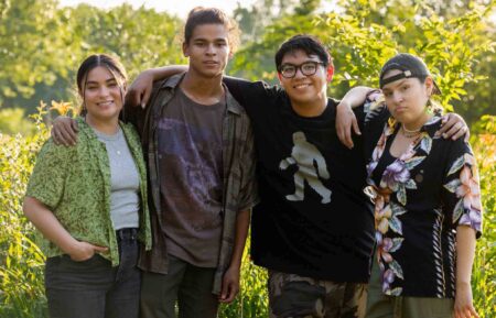 Devery Jacobs, D’Pharaoh Woon-A-Tai, Lane Factor, and Paulina Alexis in the 'Reservation Dogs' series finale