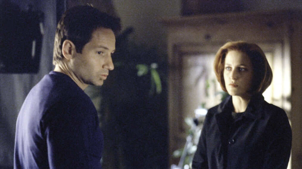 David Duchovny as Fox Mulder and Gillian Anderson as Dana Scully in 'The X-Files'
