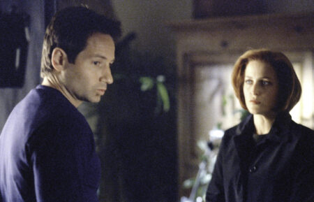 David Duchovny as Fox Mulder and Gillian Anderson as Dana Scully in 'The X-Files'