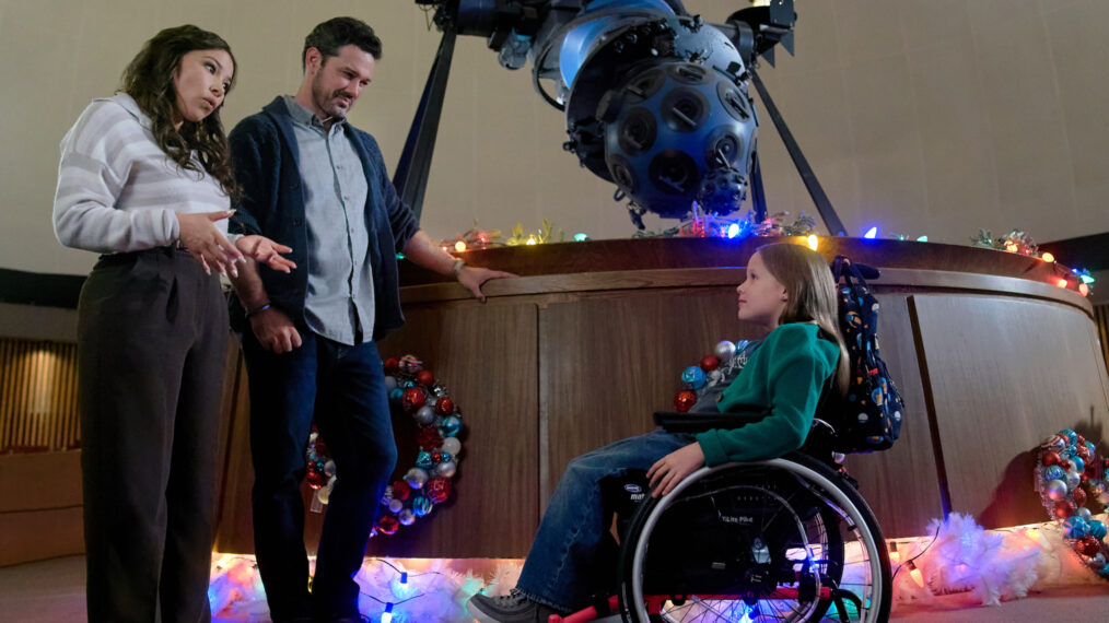 Jessica Parker Kennedy, Ryan Paevey, and Emmy Richardson in 'Under the Christmas Sky'