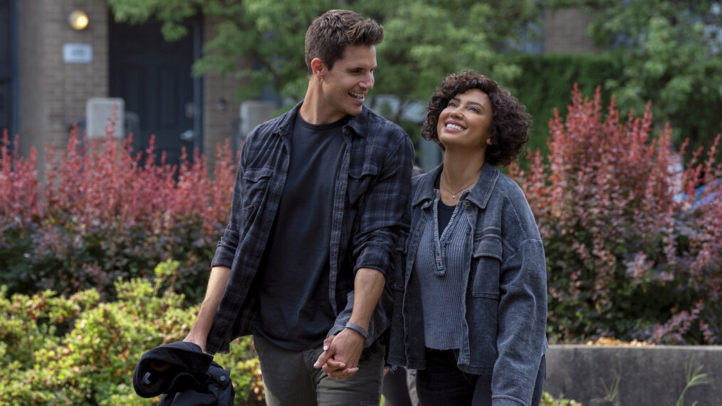 Robbie Amell and Andy Allo in 'Upload' - Season 3