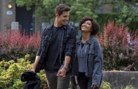 Robbie Amell and Andy Allo in 'Upload' - Season 3