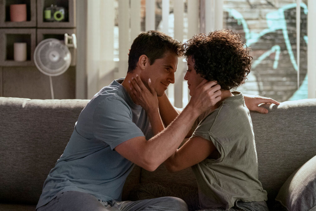 Robbie Amell and Andy Allo in 'Upload