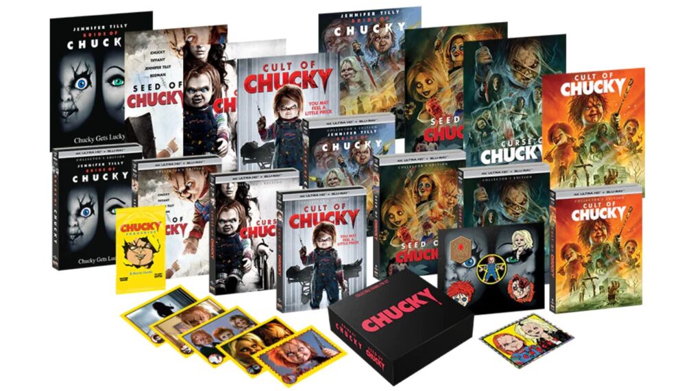 'Chucky' Film Collection + 8 Posters + 4 Slipcovers + Prism Sticker + Trading Cards + Enamel Pin Set