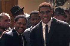 Kelvin Harrison Jr. as Dr. Martin Luther King Jr. and Aaron Pierre as Malcolm X in Genius MLK/X