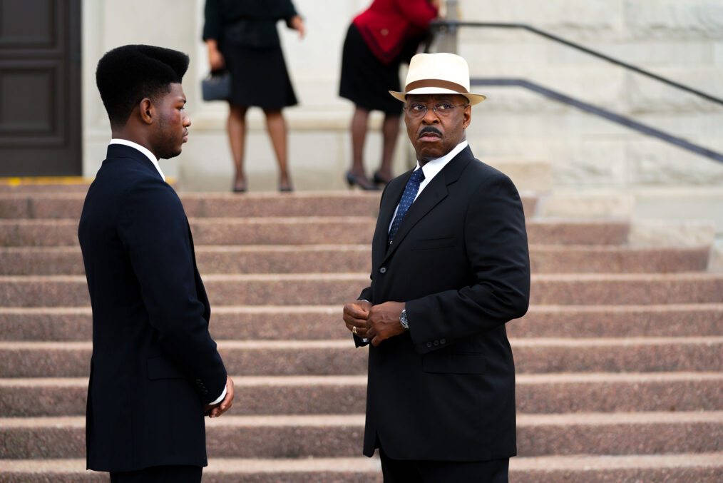 Bentley Green and Courtney B. Vance in 'Heist 88'