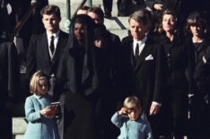 John F. Kennedy Jr. salutes his father’s casket in Washington, three days after the president was assassinated in Dallas. Widow Jacqueline Kennedy, center, and daughter Caroline Kennedy are accompanied by the late president’s brothers Sen. Edward Kennedy, left, and Attorney General Robert Kennedy