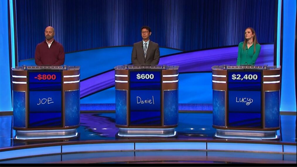 Lucy Ricketts,Daniel Nguyen, and Joe Feldmann, Jeopardy October 17 2023
