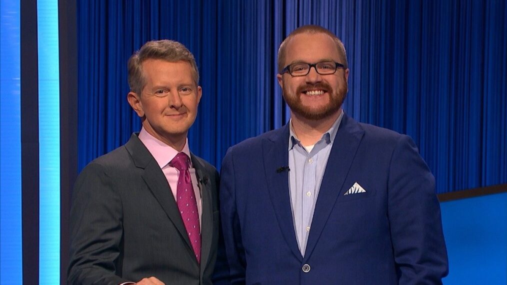 Ken Jennings and contestant Brendan Sargent