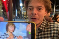Charlie Heaton poses with 'Stranger Things' Season 5 pre-vis of his character Jonathan Byers