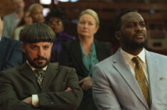 Simon Bird as David and Kadiff Kirwan as David in 'Everyone Else Burns' - Season 1, Episode 1