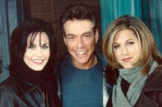 Courteney Cox, Jean-Claude Van Damme, and Jennifer Aniston of 'Friends'